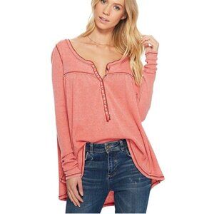 Free People Kai Long-Sleeve Henley Top M